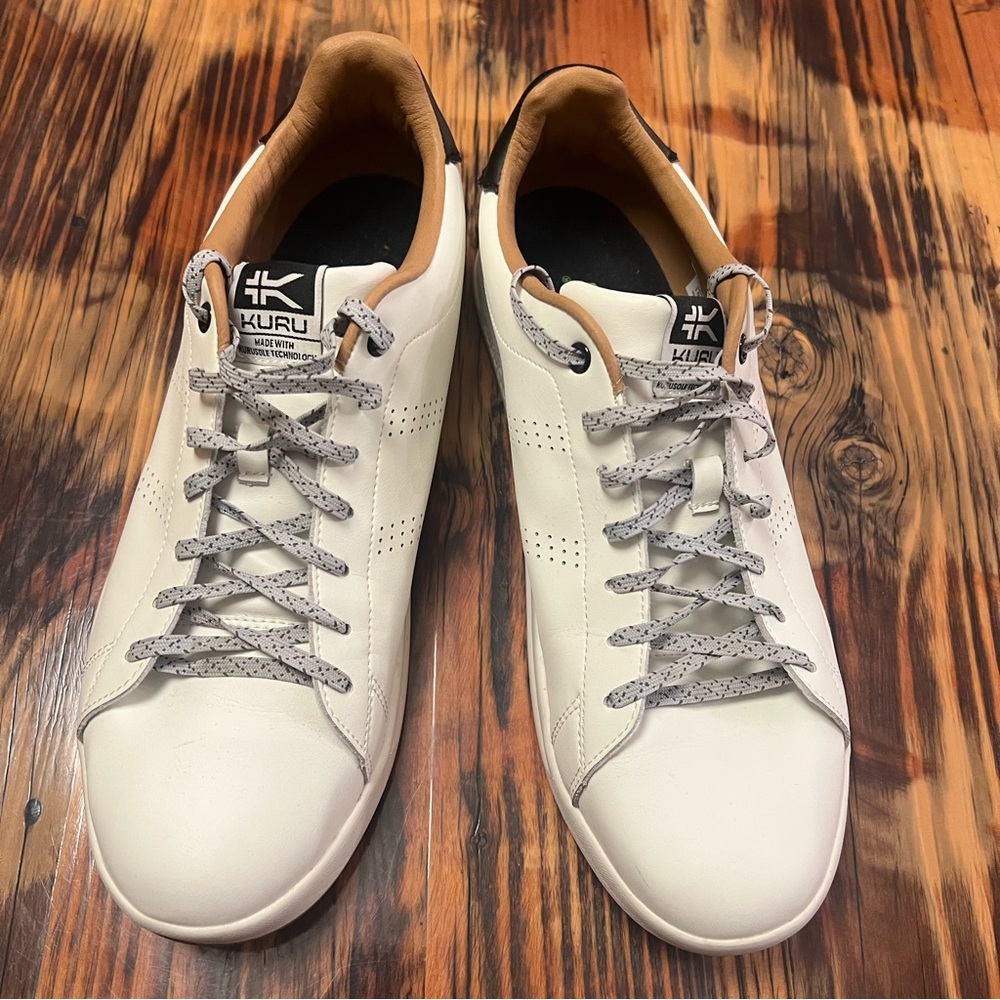Kuru white leather shoes. Size 12.